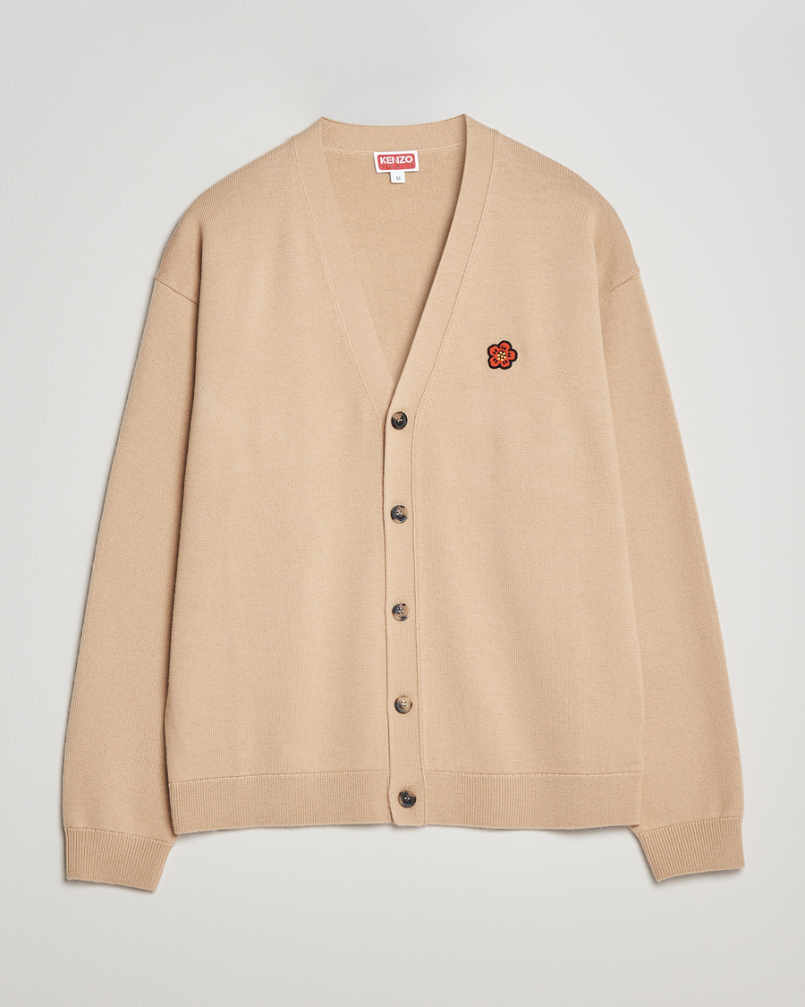 Men | Sweaters & Knitwear | KENZO | Boke Flower Crest Cardigan Beige