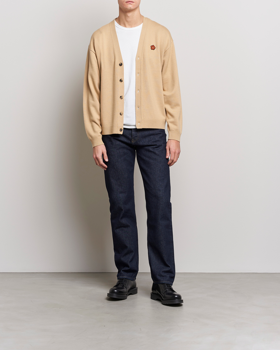 Men | Sweaters & Knitwear | KENZO | Boke Flower Crest Cardigan Beige