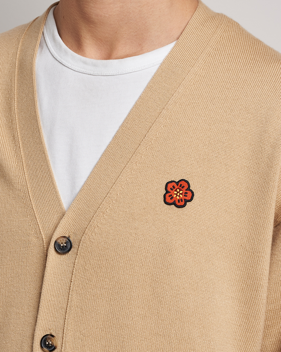 Men | Sweaters & Knitwear | KENZO | Boke Flower Crest Cardigan Beige