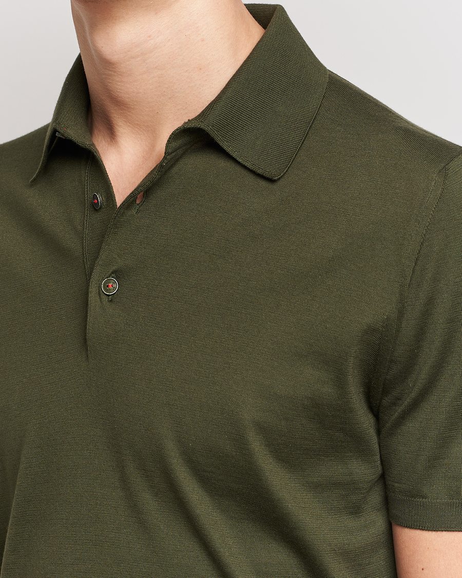 Kiton Sea Island Cotton Polo Dark Olive at CareOfCarl.com Kiton Sea Island Cotton Polo Dark Olive at CareOfCarl.com