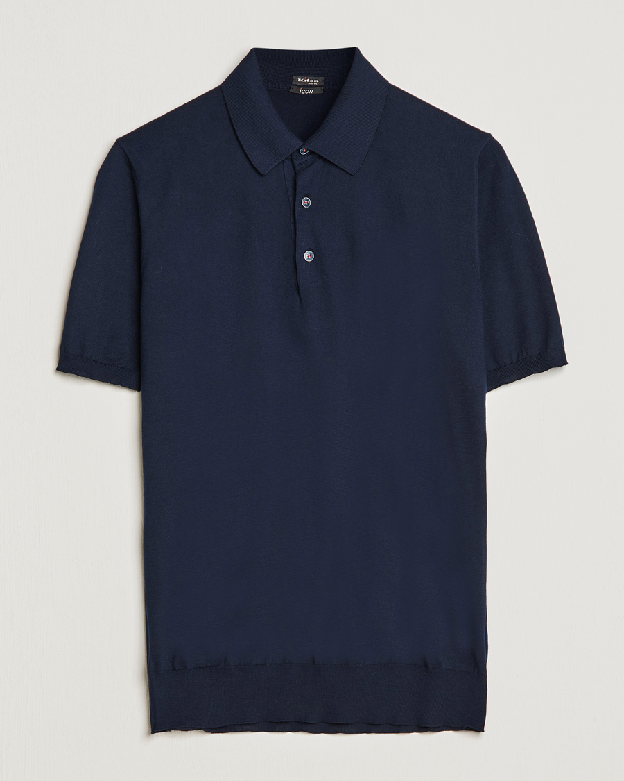 Men | Polo Shirts | Kiton | Sea Island Cotton Polo Navy