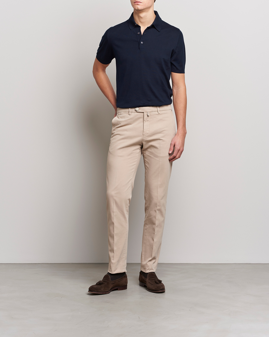 Men | Polo Shirts | Kiton | Sea Island Cotton Polo Navy