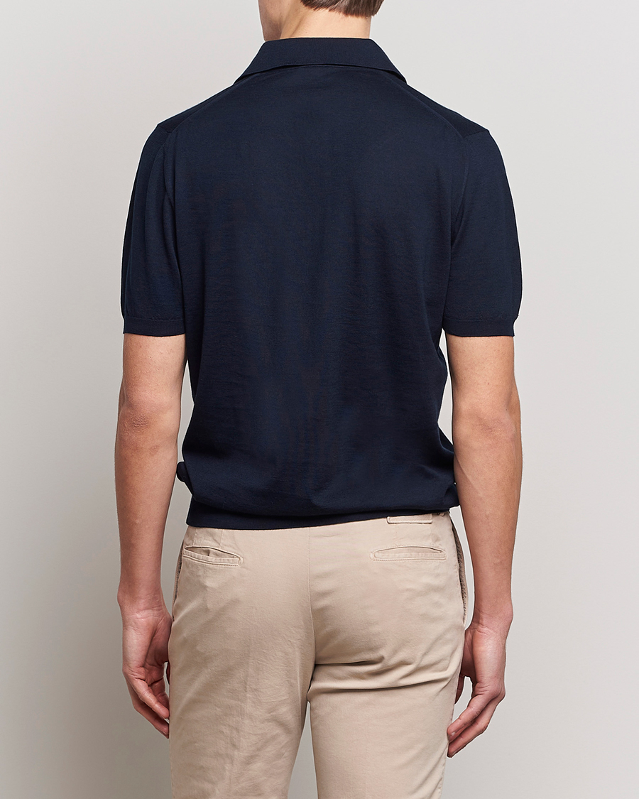 Men | Polo Shirts | Kiton | Sea Island Cotton Polo Navy
