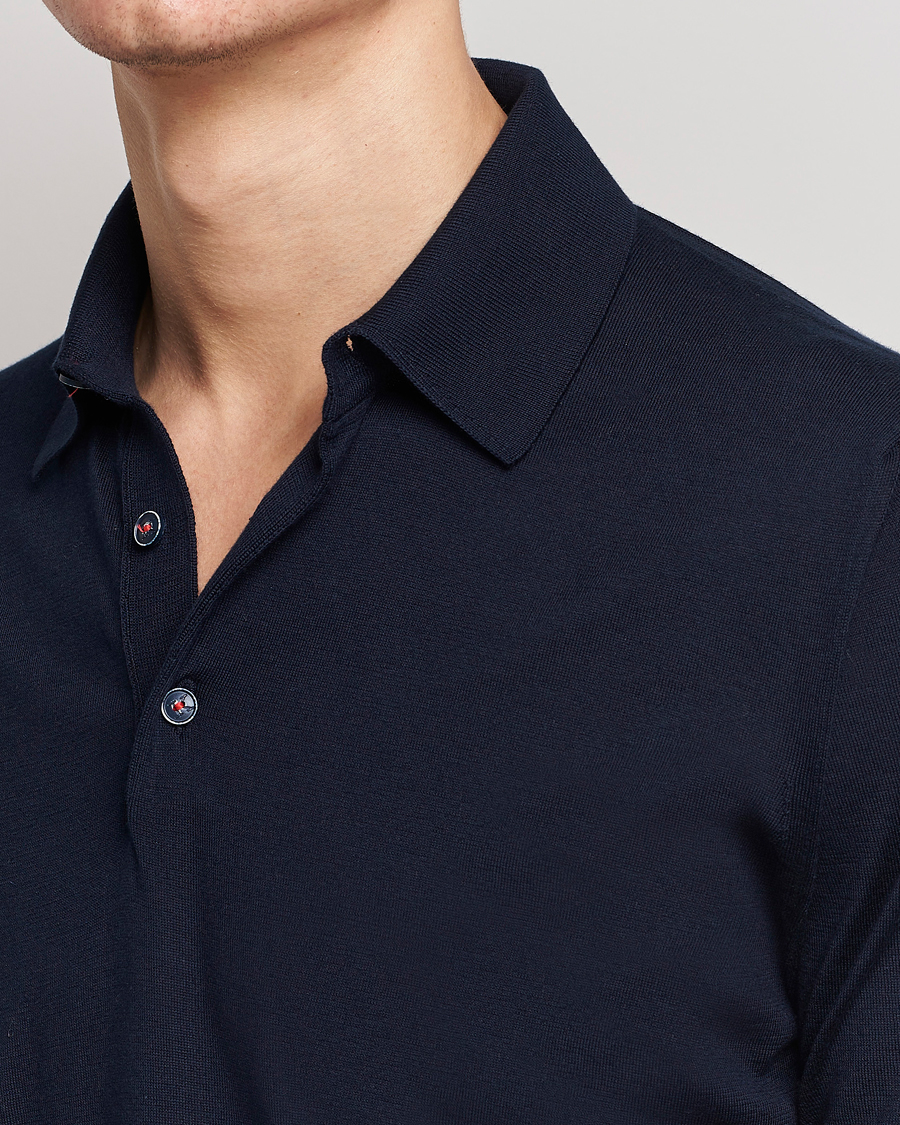 Men | Polo Shirts | Kiton | Sea Island Cotton Polo Navy