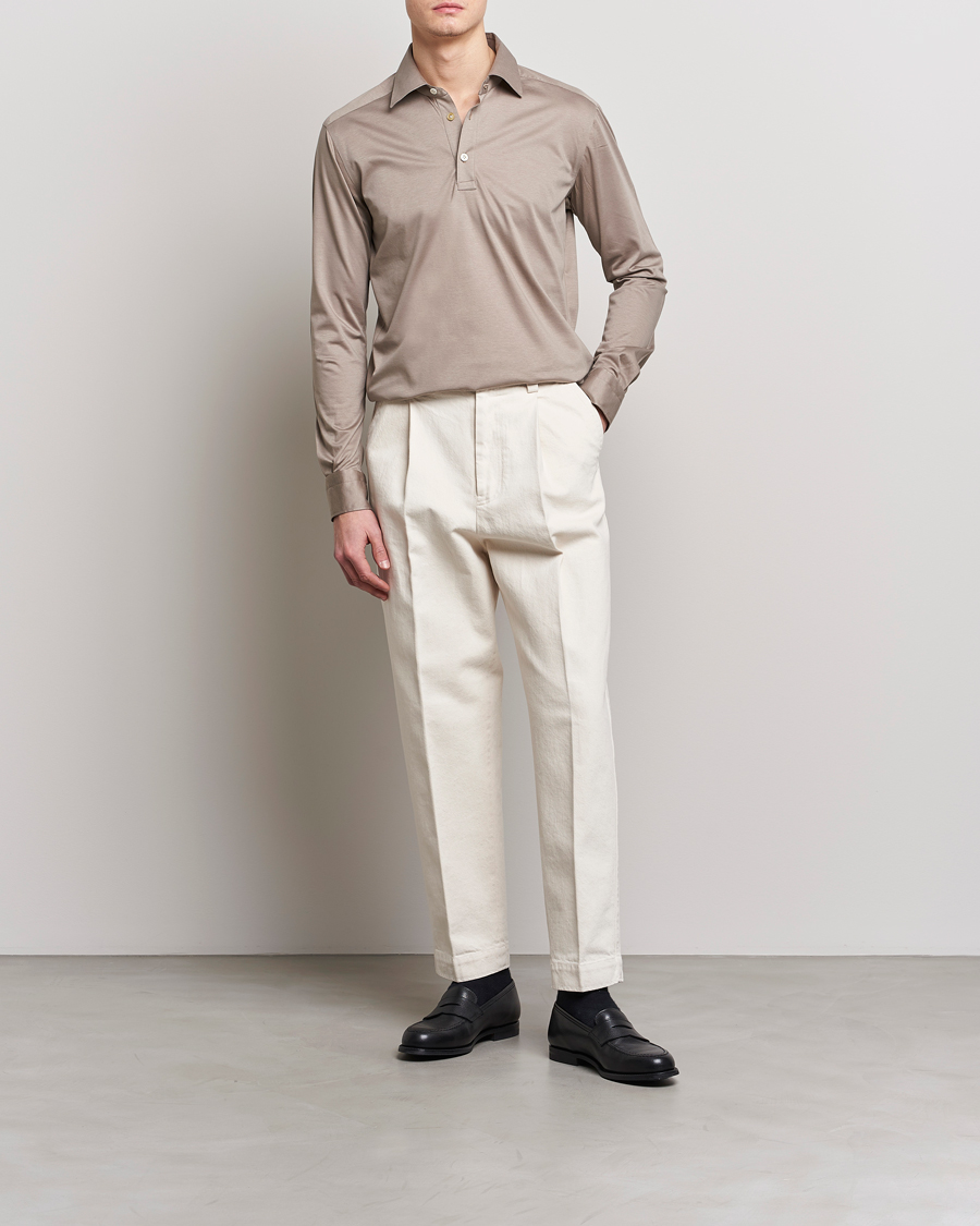 Men | Shirts | Kiton | Popover Shirt Beige