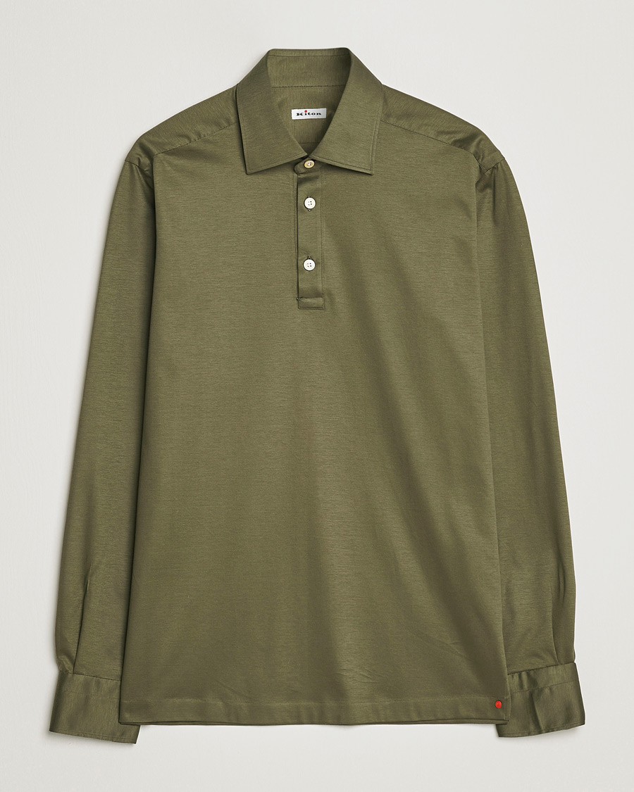 Men | Shirts | Kiton | Popover Shirt Dark Olive