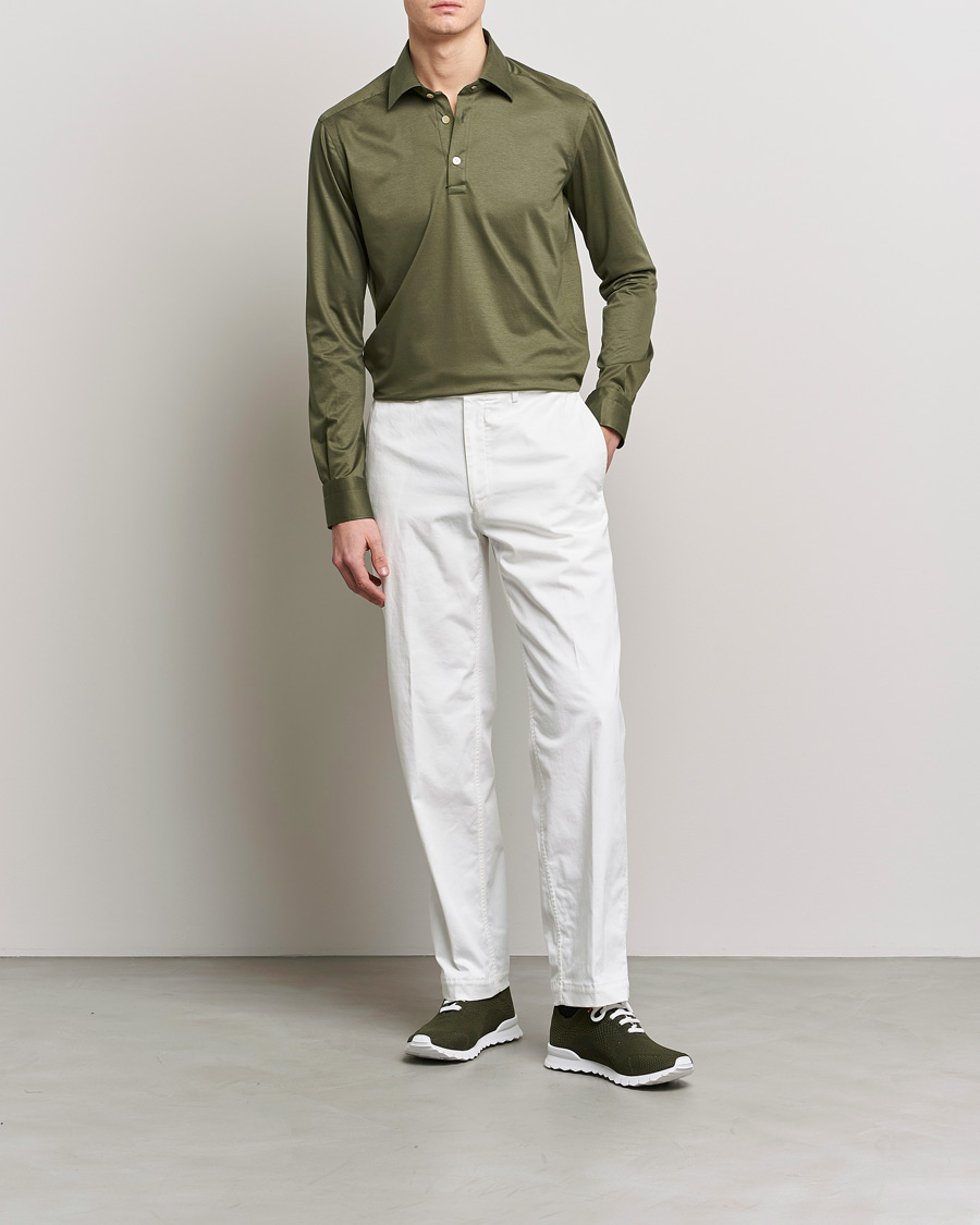 Men | Shirts | Kiton | Popover Shirt Dark Olive