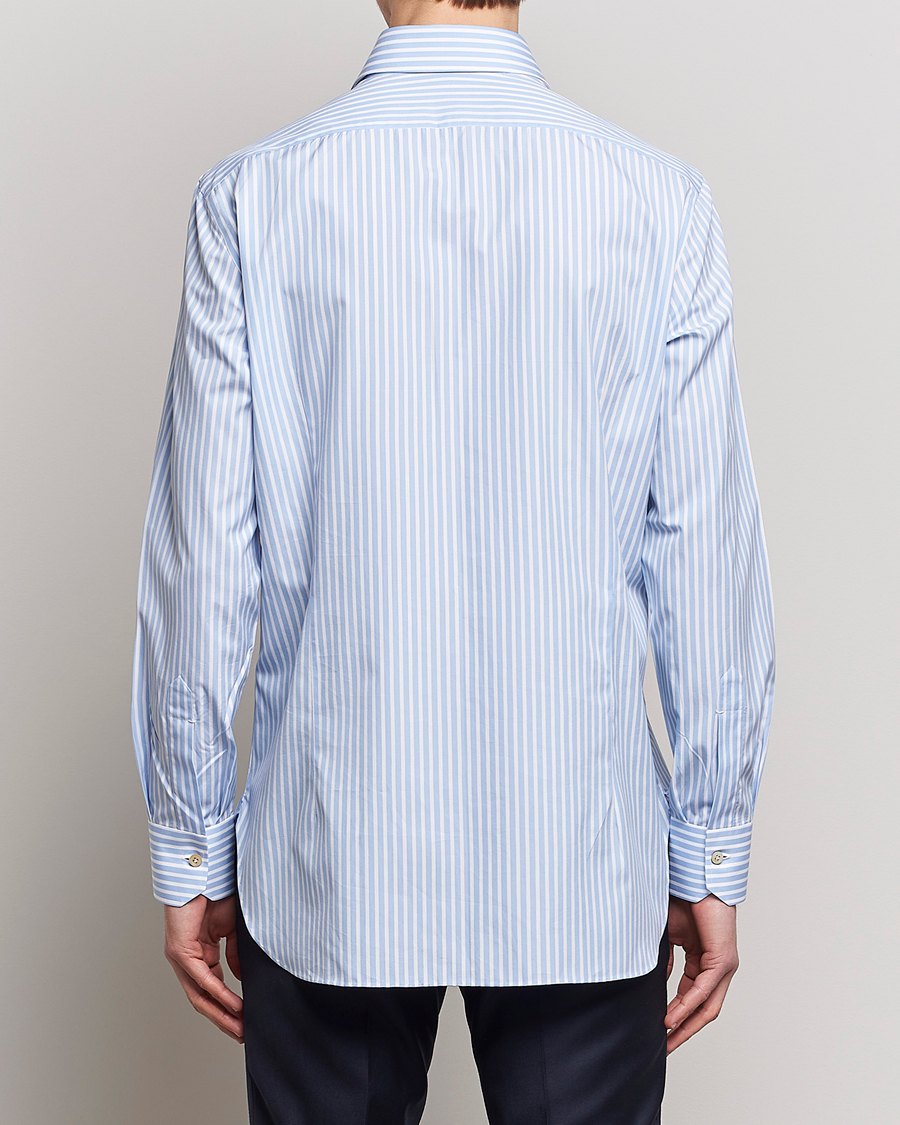 Men | Shirts | Kiton | Slim Fit Striped Dress Shirt Light Blue
