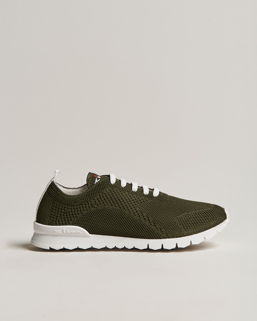 Men | Kiton Mesh Running Sneakers Dark Olive | Kiton | Mesh Running Sneakers Dark Olive