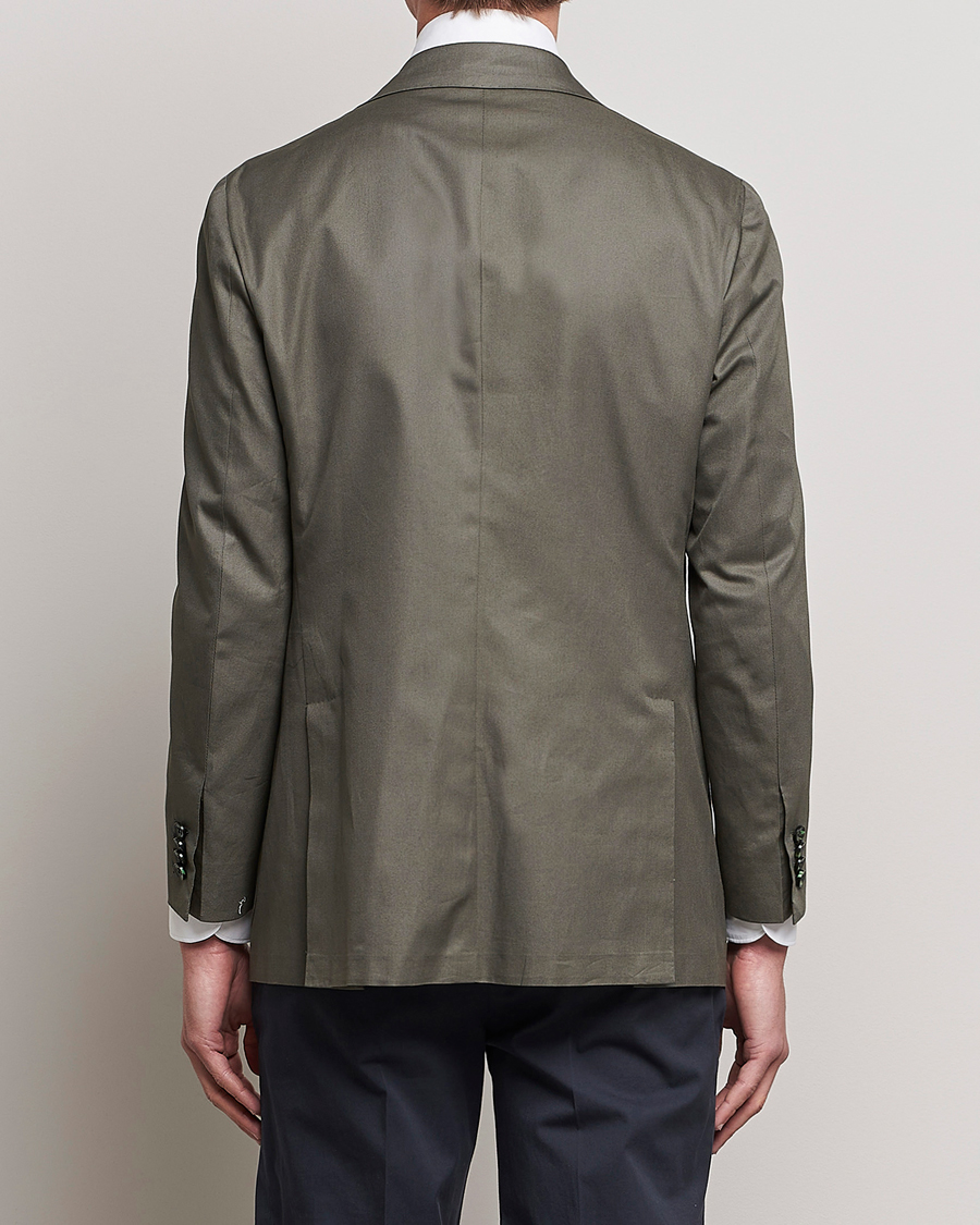 Men | Blazers | Kiton | Sea Island Cotton Blazer Olive Green