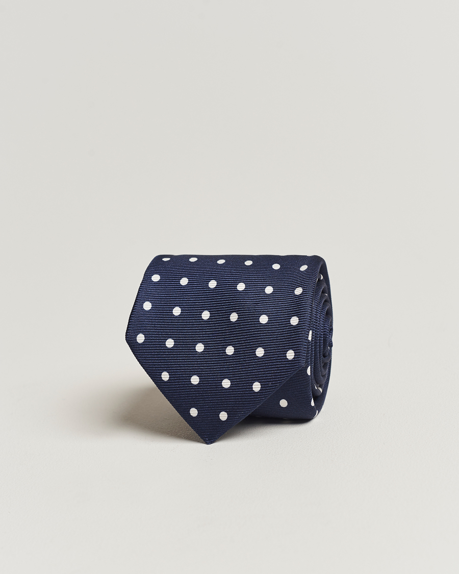 Men | Kiton Dotted Silk Tie Navy | Kiton | Dotted Silk Tie Navy