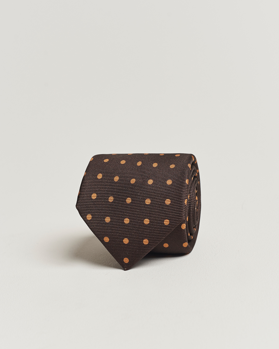 Men | Kiton Dotted Silk Tie Dark Brown | Kiton | Dotted Silk Tie Dark Brown