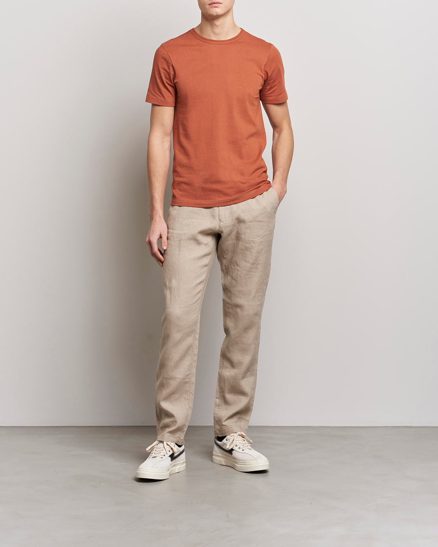 Men | T-Shirts | Merz b. Schwanen | 1950s Classic Loopwheeled T-Shirt Sierra Red