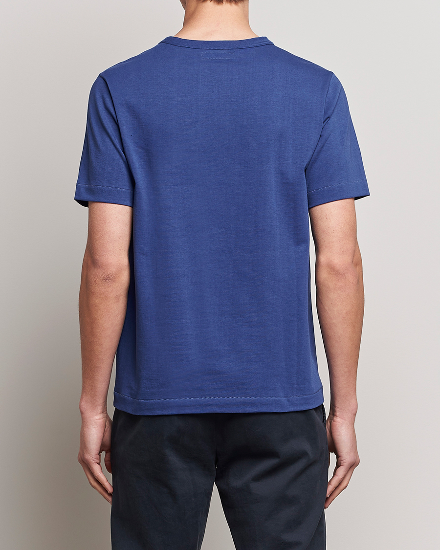 Men | T-Shirts | Merz b. Schwanen | Relaxed Loopwheeled Sturdy T-Shirt Pacific Blue
