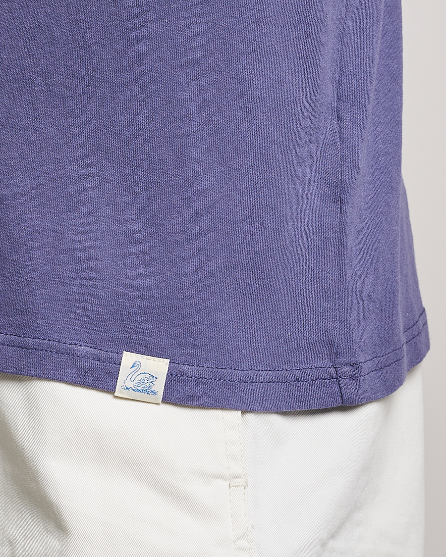 Men | T-Shirts | Merz b. Schwanen | Organic Cotton Washed Crew Neck T-Shirt Purple