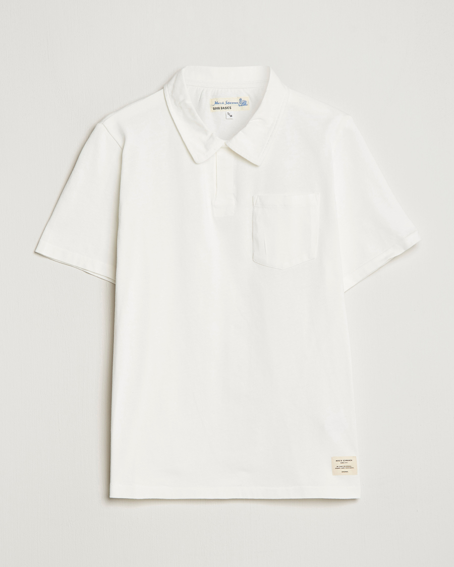 Men | Polo Shirts | Merz b. Schwanen | Organic Cotton Washed Polo White