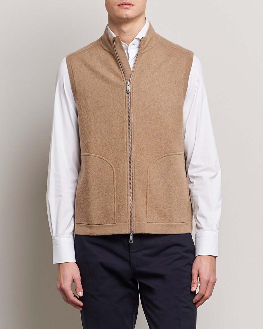 Men | Formal jackets | Morris Heritage | Pierre Boiled Wool Vest Camel