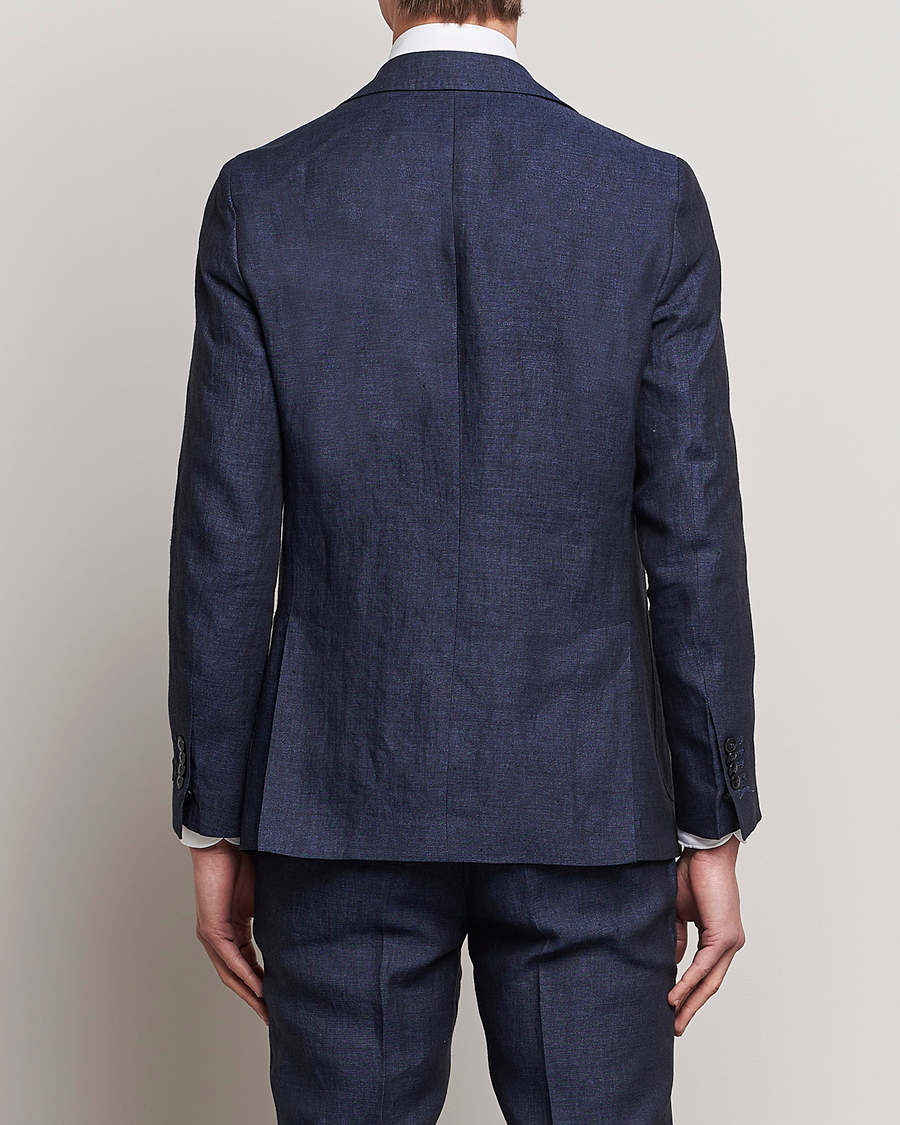 Men | Blazers | Morris Heritage | Mike Patch Pocket Linen Suit Blazer Navy
