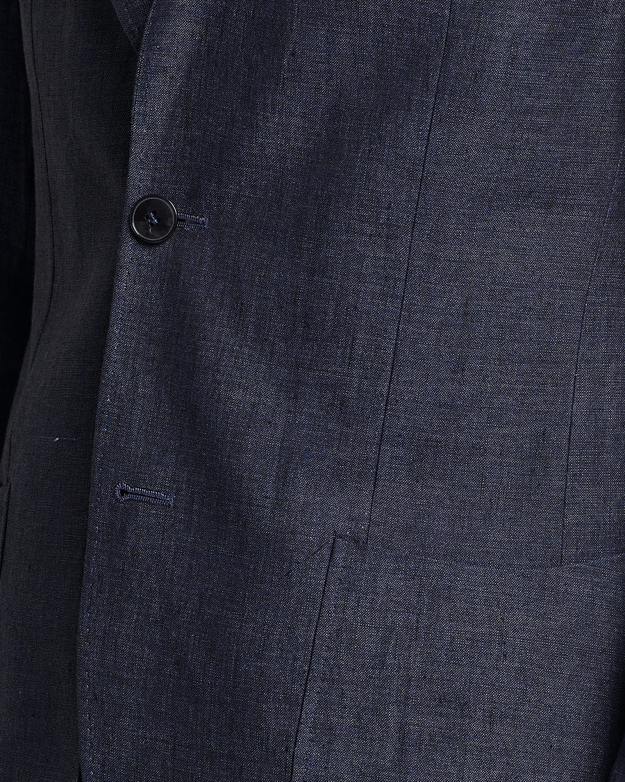 Men | Blazers | Morris Heritage | Mike Patch Pocket Linen Suit Blazer Navy