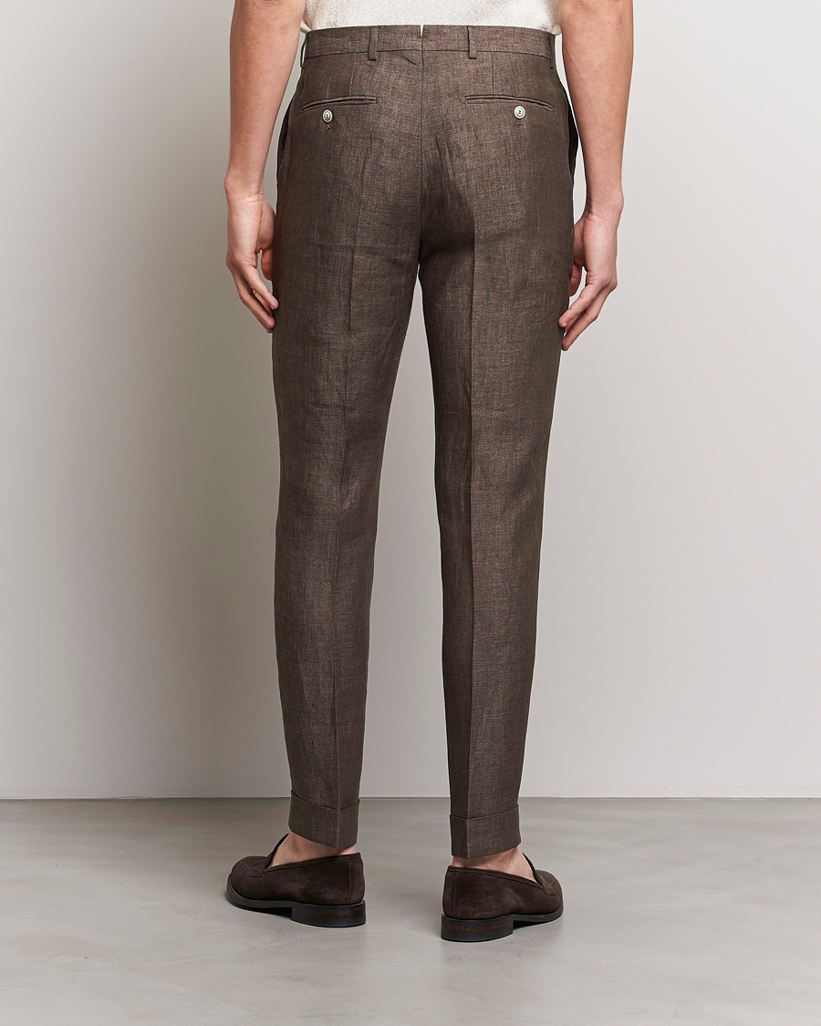 Men | Trousers | Morris Heritage | Jack Linen Suit Trousers Brown