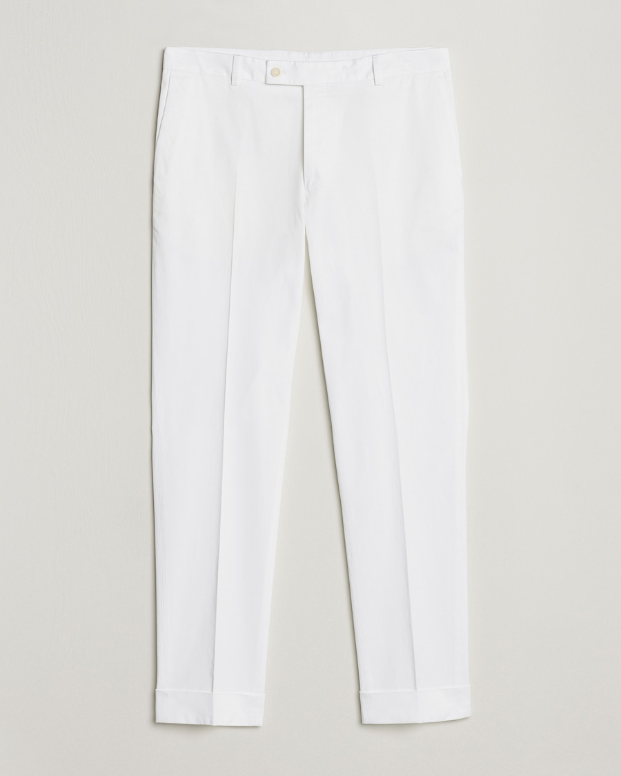 Men | Trousers | Morris Heritage | Jack Cotton Trousers Off White