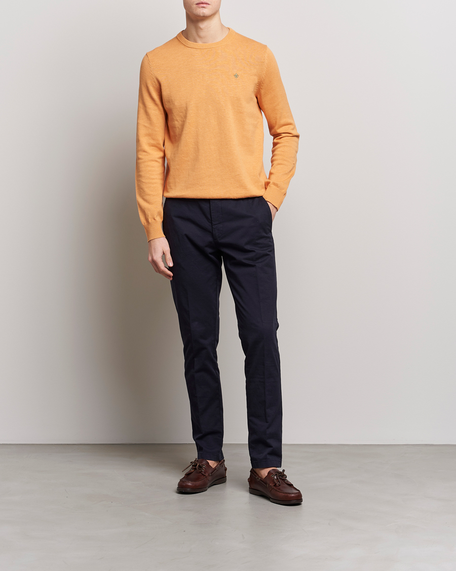 Men | Sweaters & Knitwear | Morris | Harold Summer Crew Neck Orange