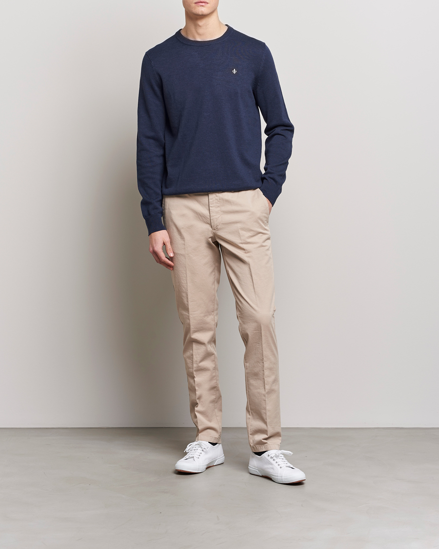 Men | Sweaters & Knitwear | Morris | Harold Summer Crew Neck Blue