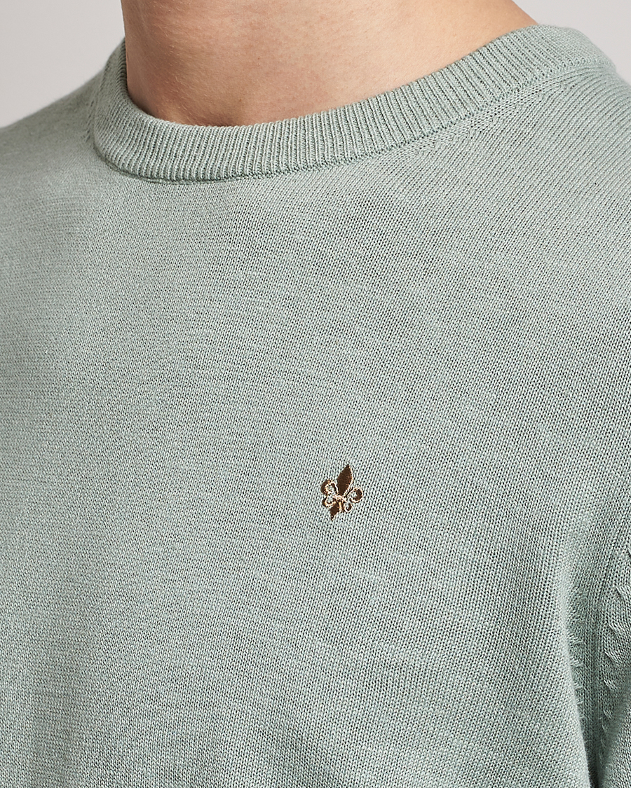 Men | Sweaters & Knitwear | Morris | Harold Cotton/Linen Summer Crew Neck Mint Green