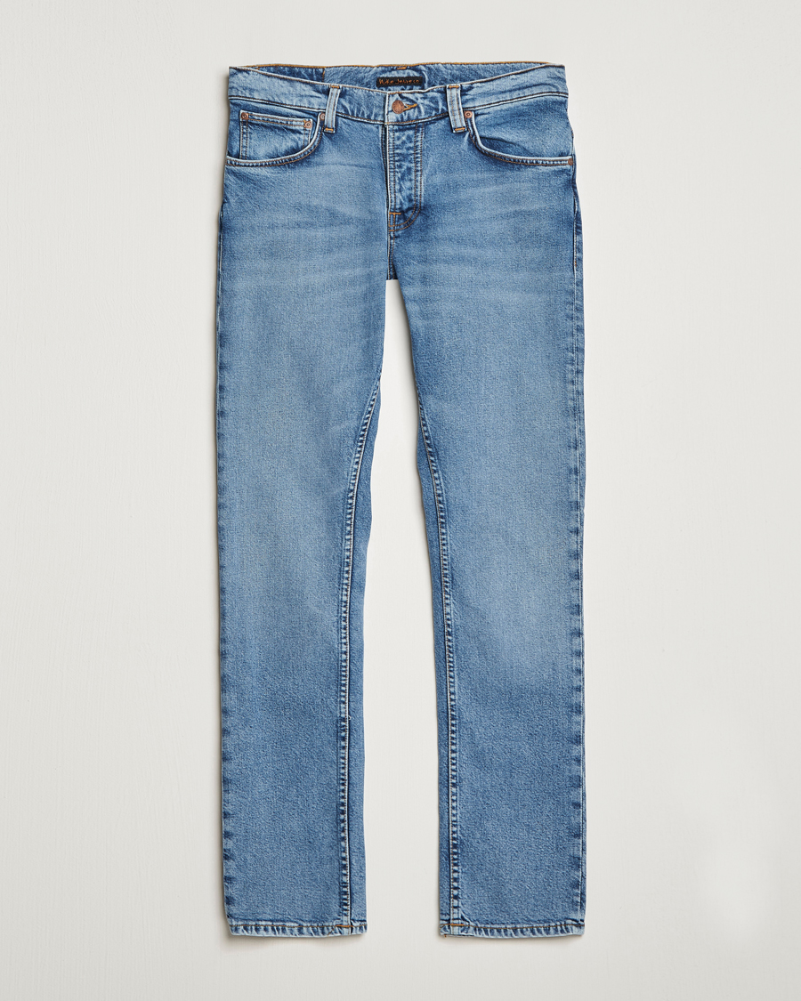 Nudie Jeans Grim Tim Jeans Worn Pale Blue at CareOfCarl.com