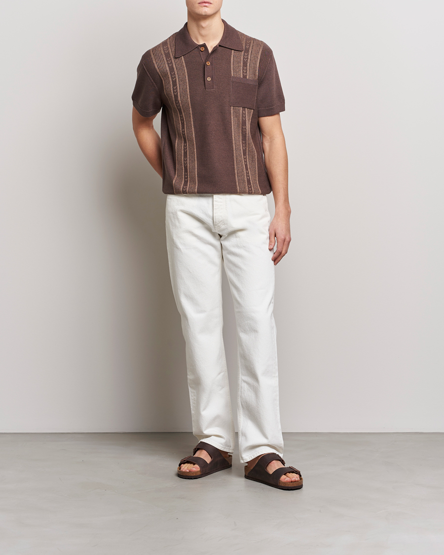 Men | Polo Shirts | Nudie Jeans | Frippe Knitted Polo Brown