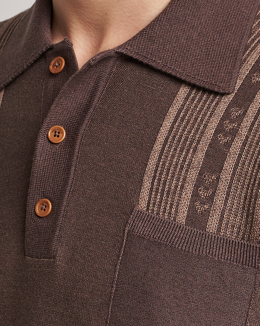 Men | Polo Shirts | Nudie Jeans | Frippe Knitted Polo Brown