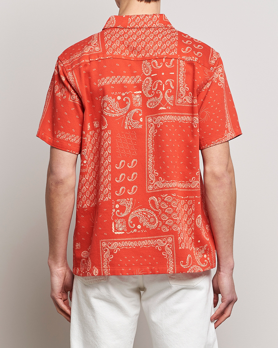 Men | Shirts | Nudie Jeans | Aron Printed Short Sleeve Shirt Red