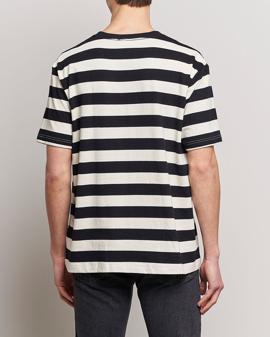 Men | T-Shirts | Nudie Jeans | Uno Blockstripe Crew Neck T-Shirt Off White/Black