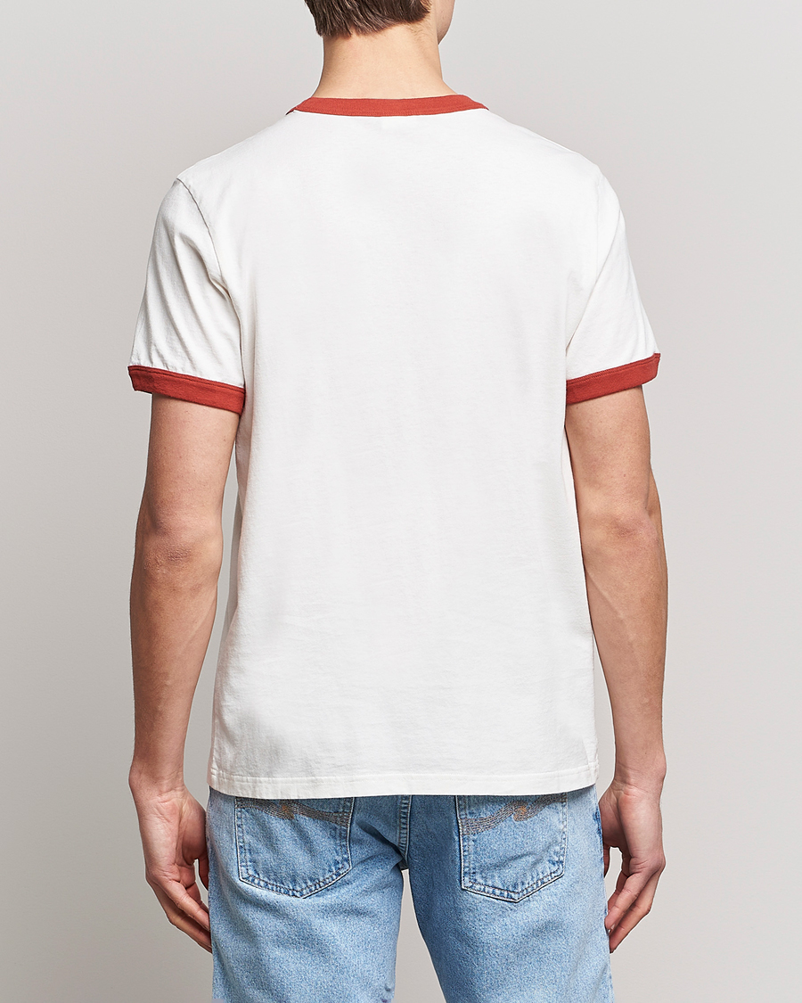 Men | T-Shirts | Nudie Jeans | Ricky Logo Crew Neck T-Shirt Chalk White