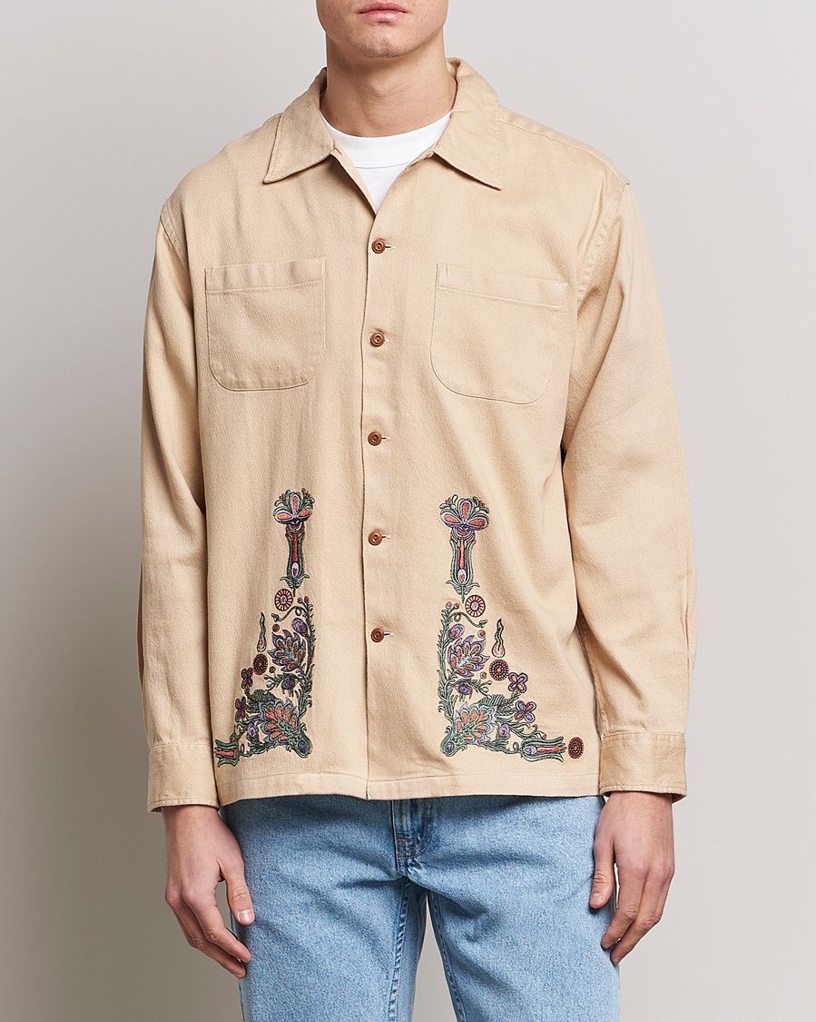 Men | Shirts | Nudie Jeans | Vincent Floral Overshirt Cream