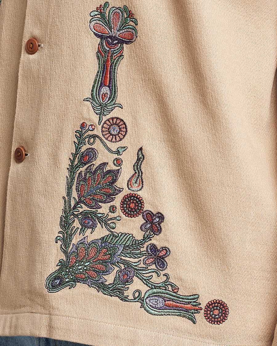 Men | Shirts | Nudie Jeans | Vincent Floral Overshirt Cream