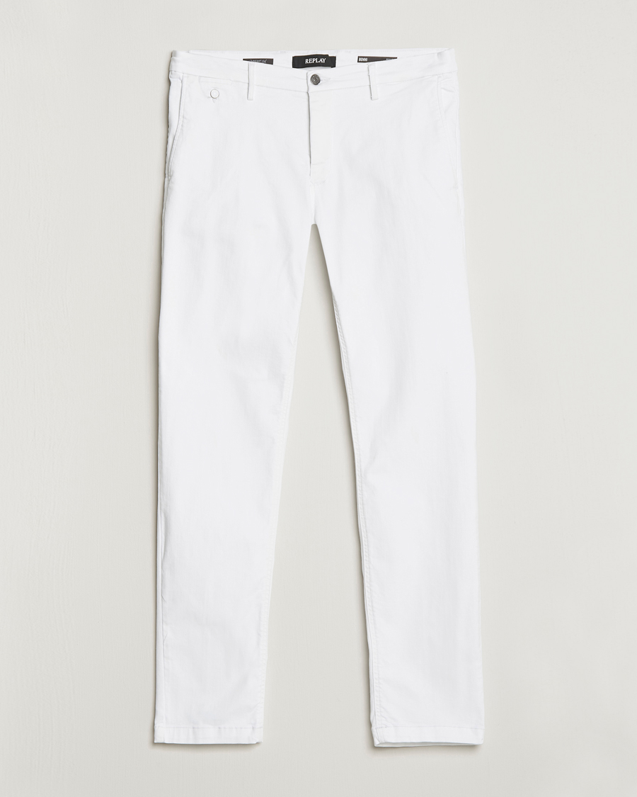 Men | Trousers | Replay | Benni Hyperflex X-Lite Chinos White