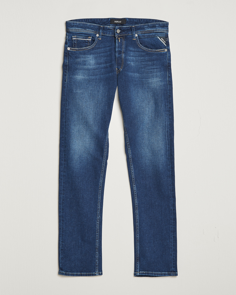 Men | Jeans | Replay | Grover Straight Fit Stretch Jeans Dark Blue