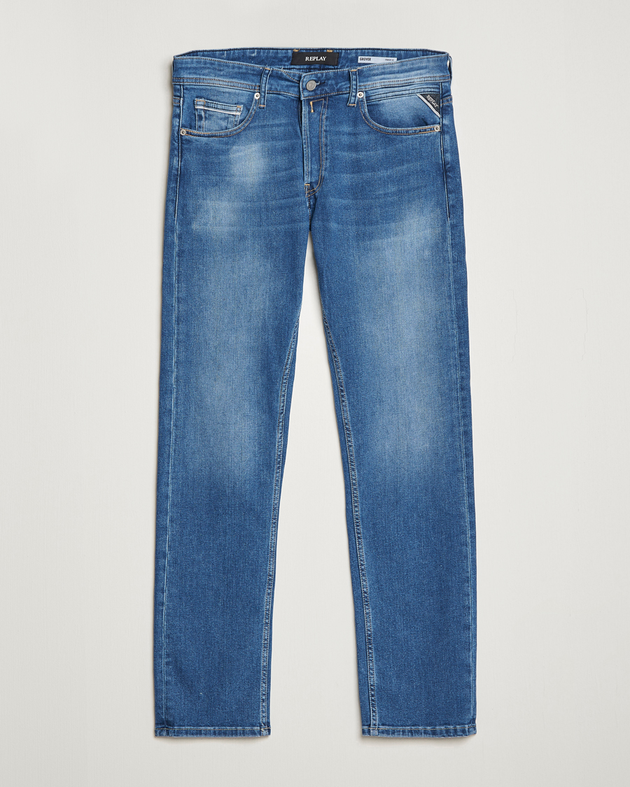 Men | Jeans | Replay | Grover Straight Fit Stretch Jeans Medium Blue