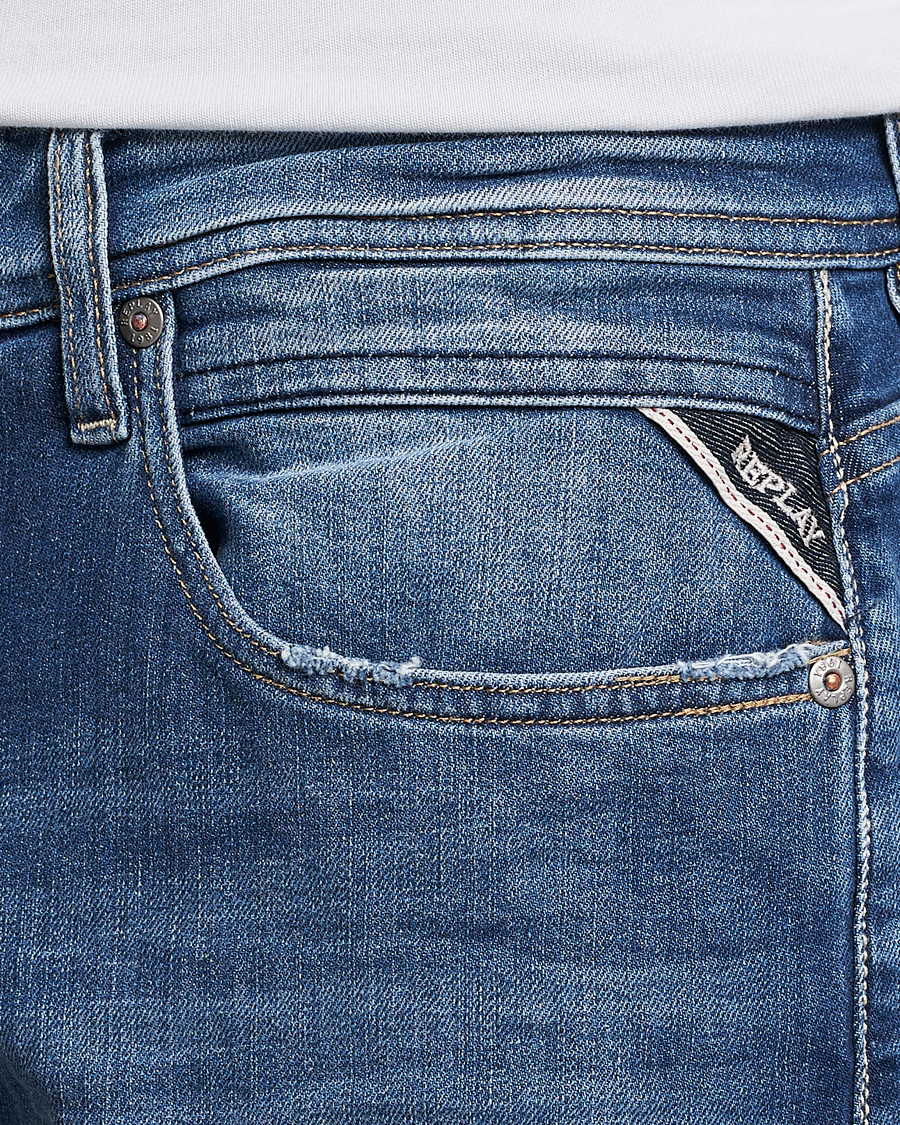 Men | Jeans | Replay | Grover Straight Fit Stretch Jeans Medium Blue