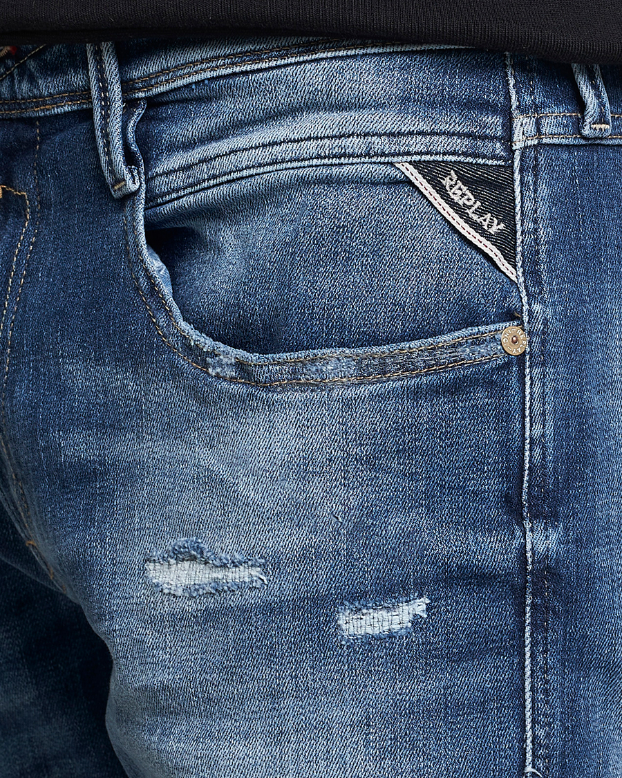 Men | Jeans | Replay | Anbass Power Stretch 10 Year Wash Jeans Medium Blue