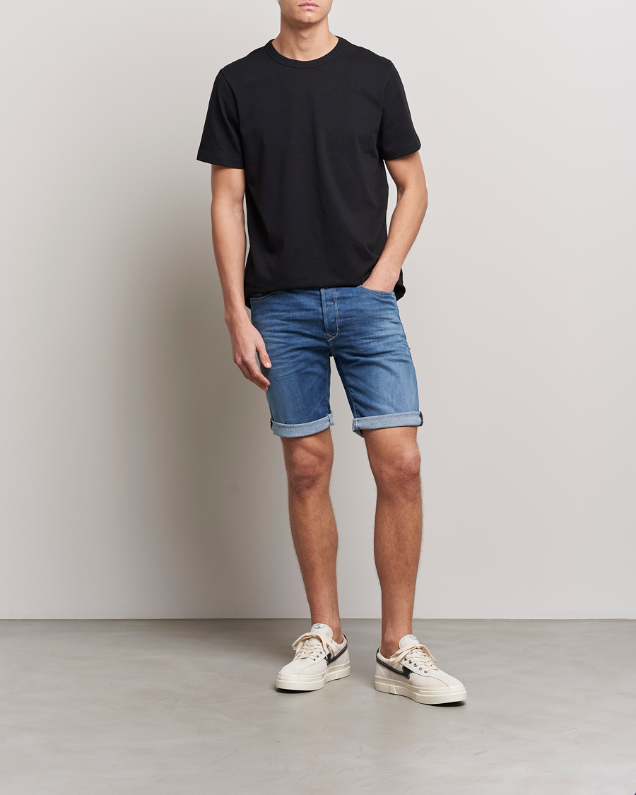 Men | Shorts | Replay | RBJ901 Hyperflex Denim Shorts Medium Blue