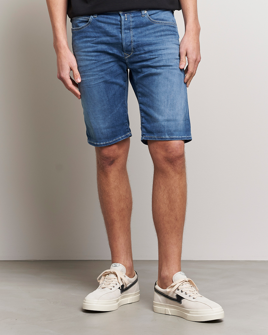 Men | Jeans shorts | Replay | RBJ901 Hyperflex Denim Shorts Medium Blue