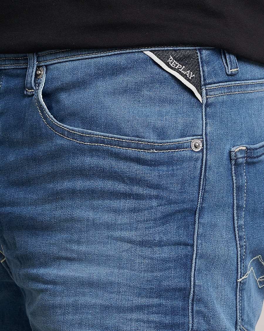 Men | Shorts | Replay | RBJ901 Hyperflex Denim Shorts Medium Blue