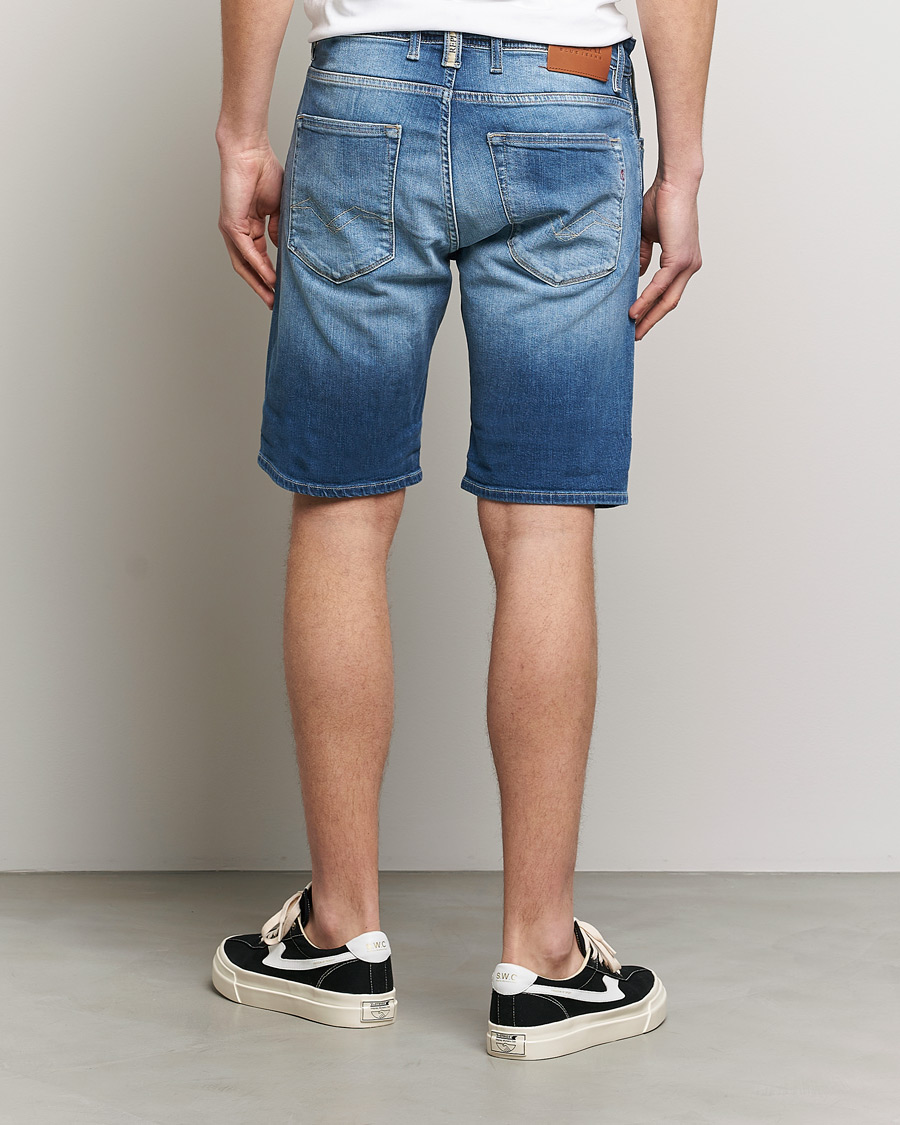 Men | Shorts | Replay | RBJ901 Super Stretch Bio Denim Shorts Medium Blue