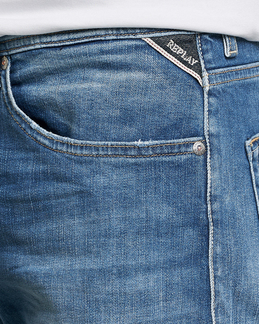 Men | Shorts | Replay | RBJ901 Super Stretch Bio Denim Shorts Medium Blue
