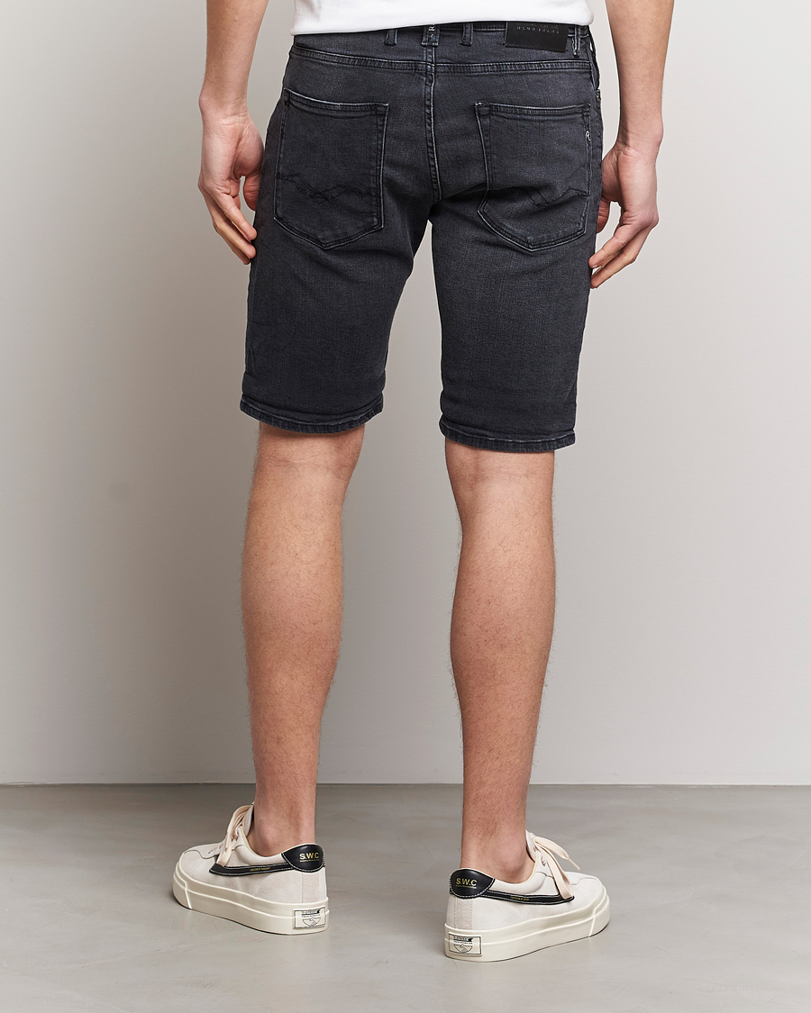 Men | Shorts | Replay | RBJ901 Super Stretch Bio Denim Shorts Washed Black