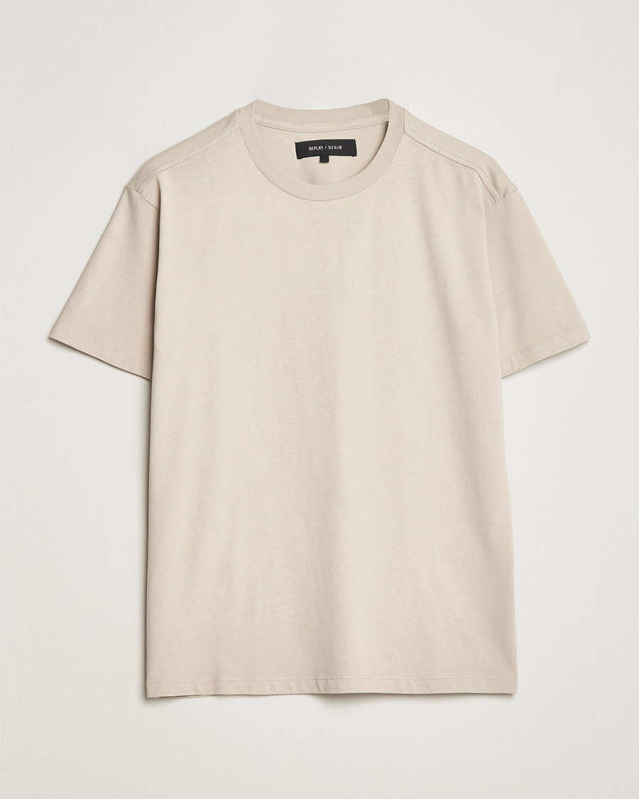 Men | T-Shirts | Replay | Sartoriale Heavy Crew Neck T-Shirt Cement