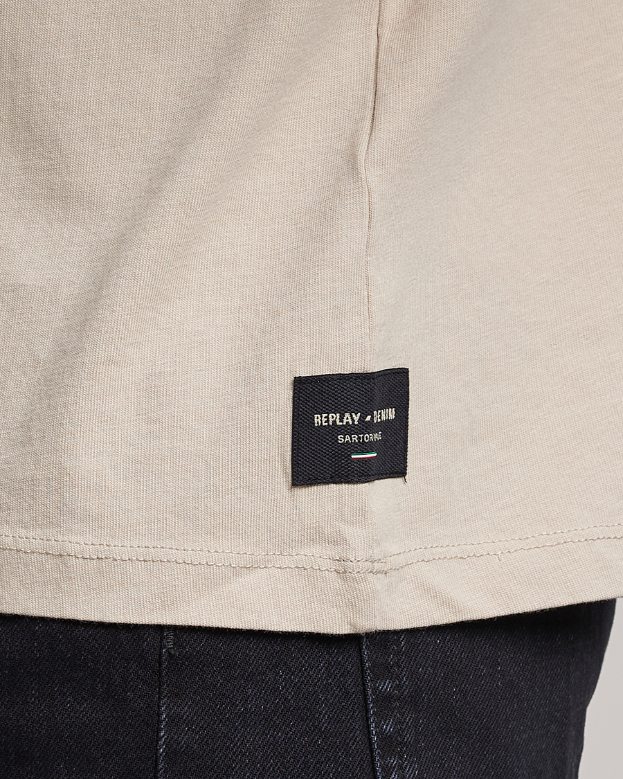 Men | T-Shirts | Replay | Sartoriale Heavy Crew Neck T-Shirt Cement