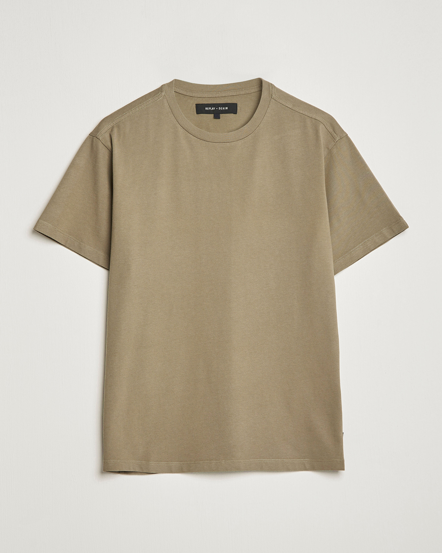 Men | T-Shirts | Replay | Sartoriale Heavy Crew Neck T-Shirt Sage Green